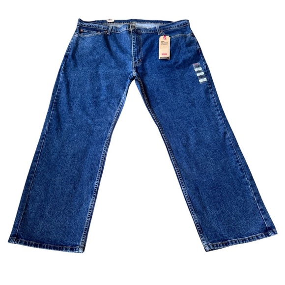 Levis 559 Jeans Relaxed Straight Pants Blue Dark Wash Mens 44x30 Big & Tall - Picture 1 of 5
